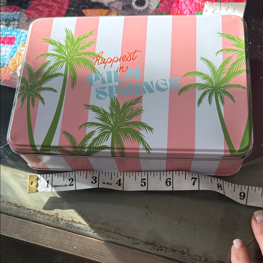 Palm Springs Striped Tin Box
